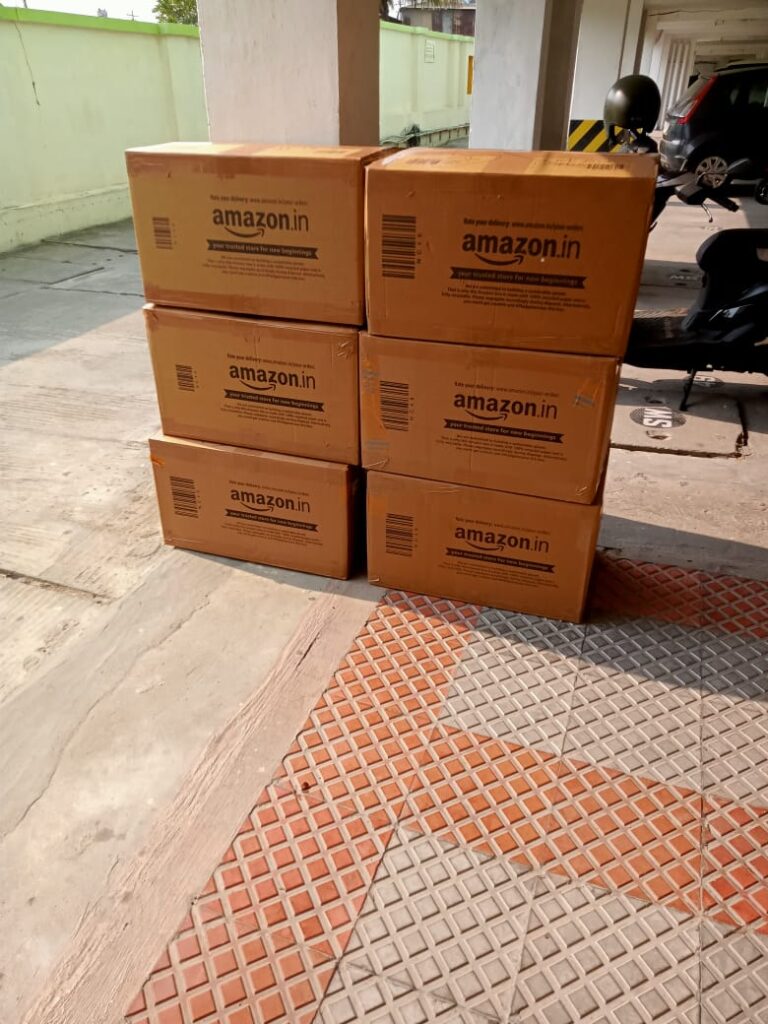 stacked cardboard boxes