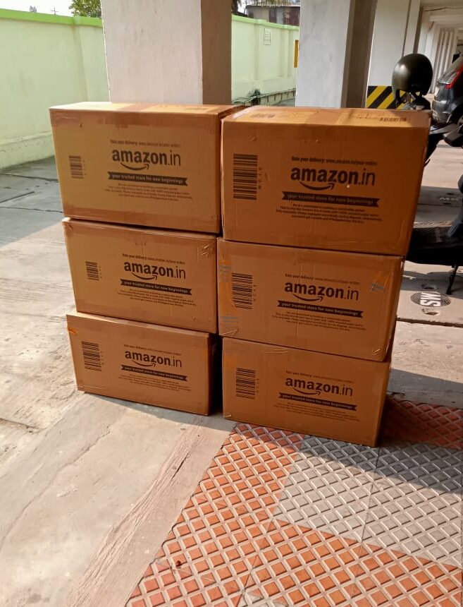 stacked cardboard boxes